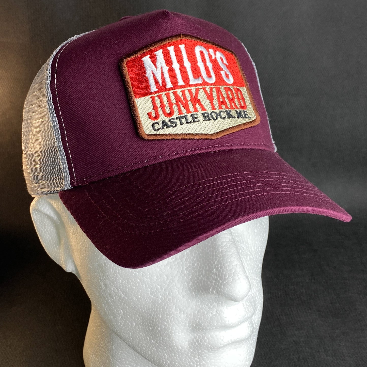 Milo's Junkyard retro embroidered trucker hap baseball cap