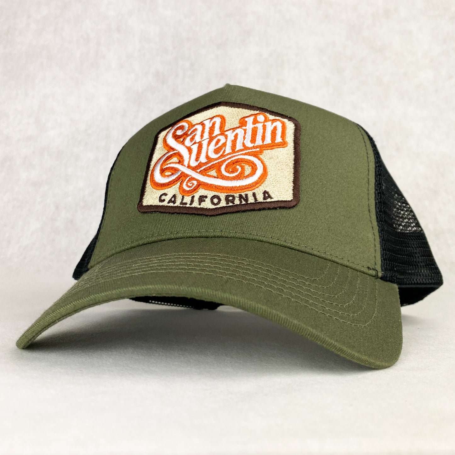 San Quentin California retro embroidered trucker hat cap