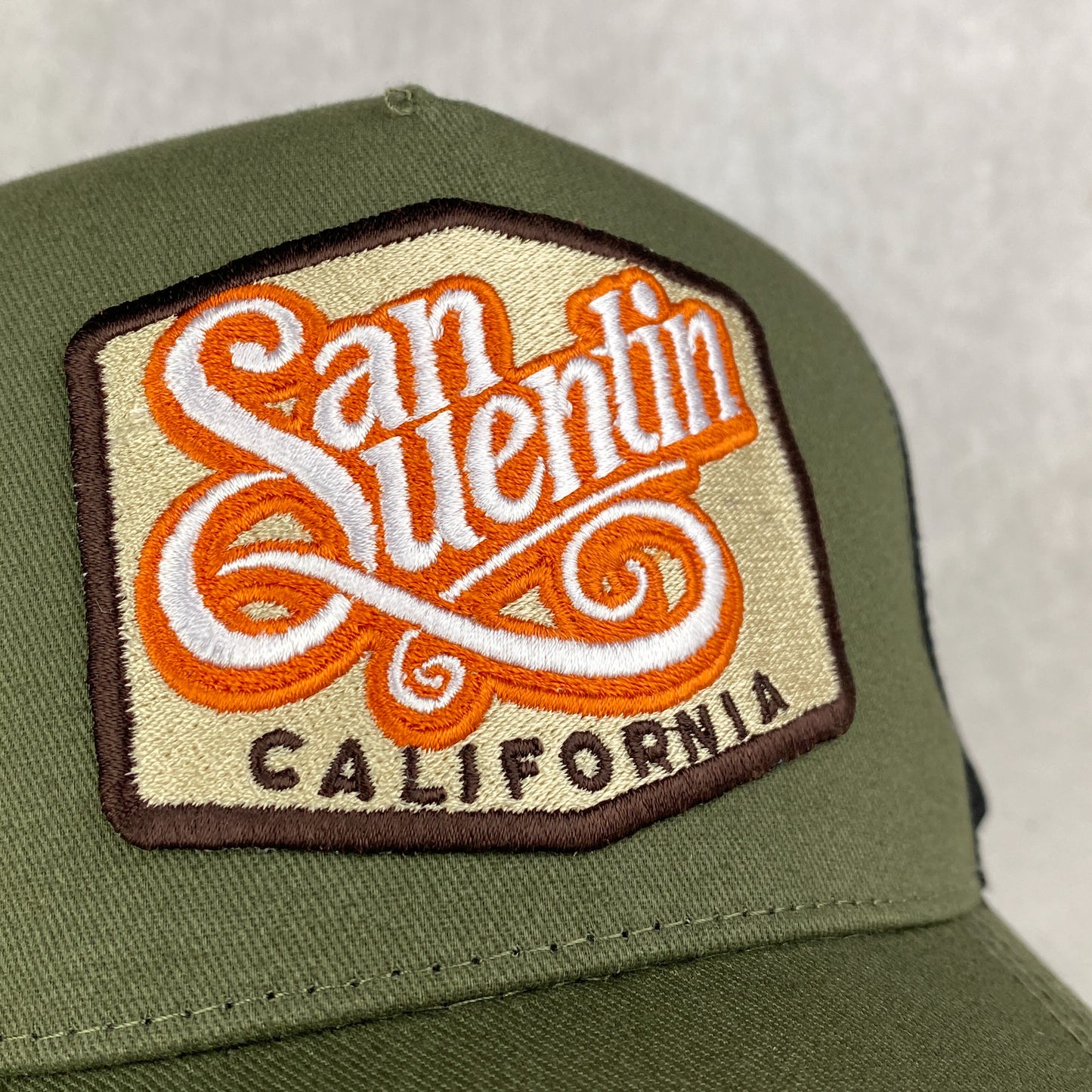 San Quentin California retro embroidered trucker hat cap
