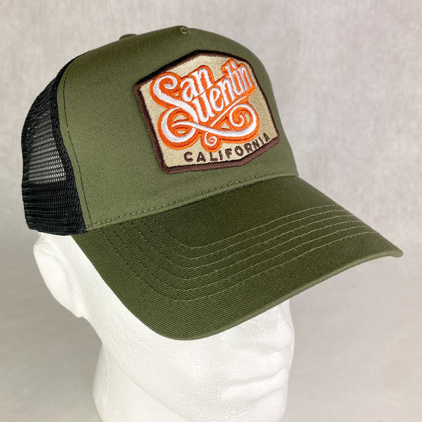 San Quentin California retro embroidered trucker hat cap