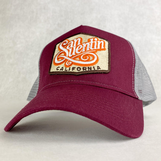 San Quentin California retro embroidered trucker hat cap