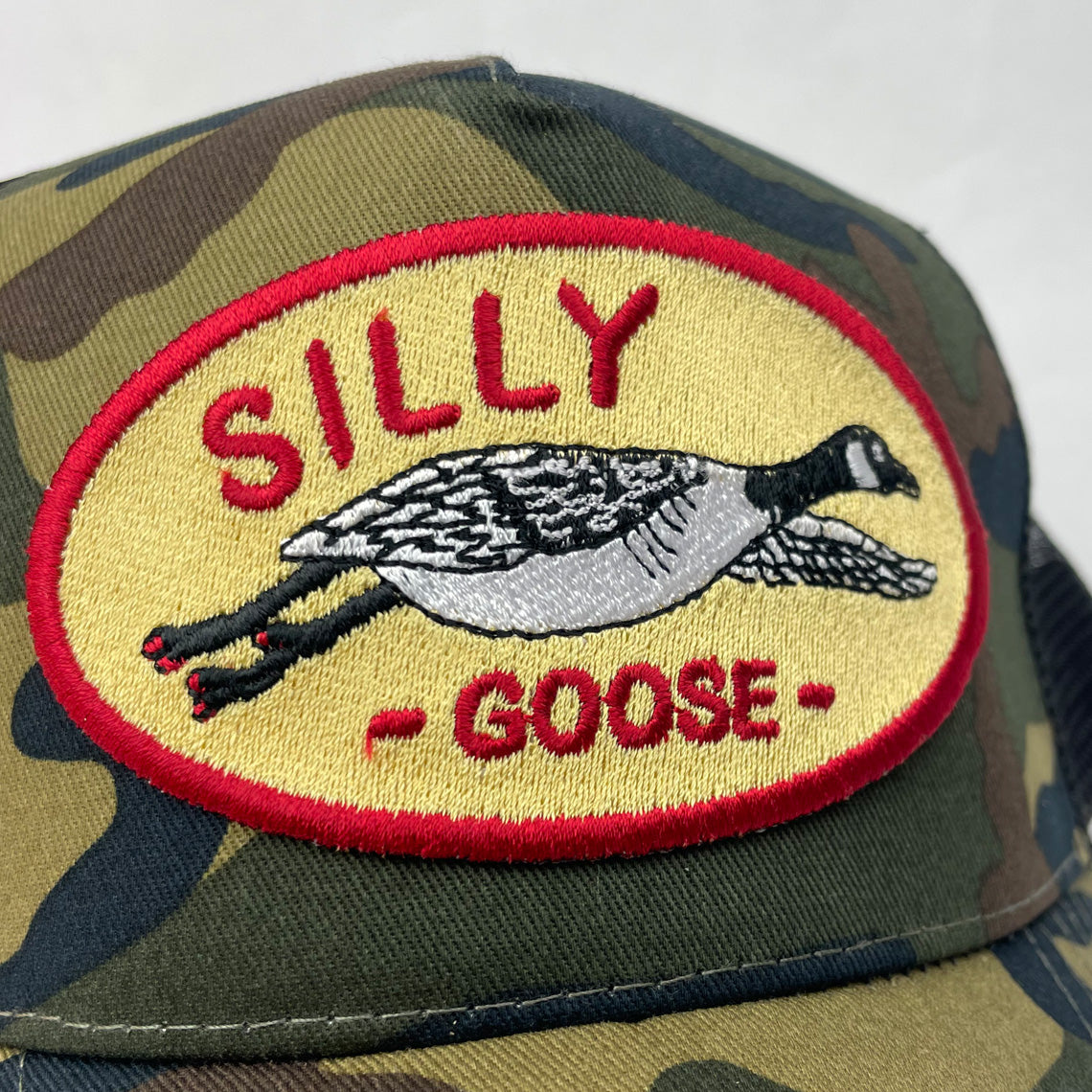 Silly Goose Trucker Hat – Embroidered Patch Cap