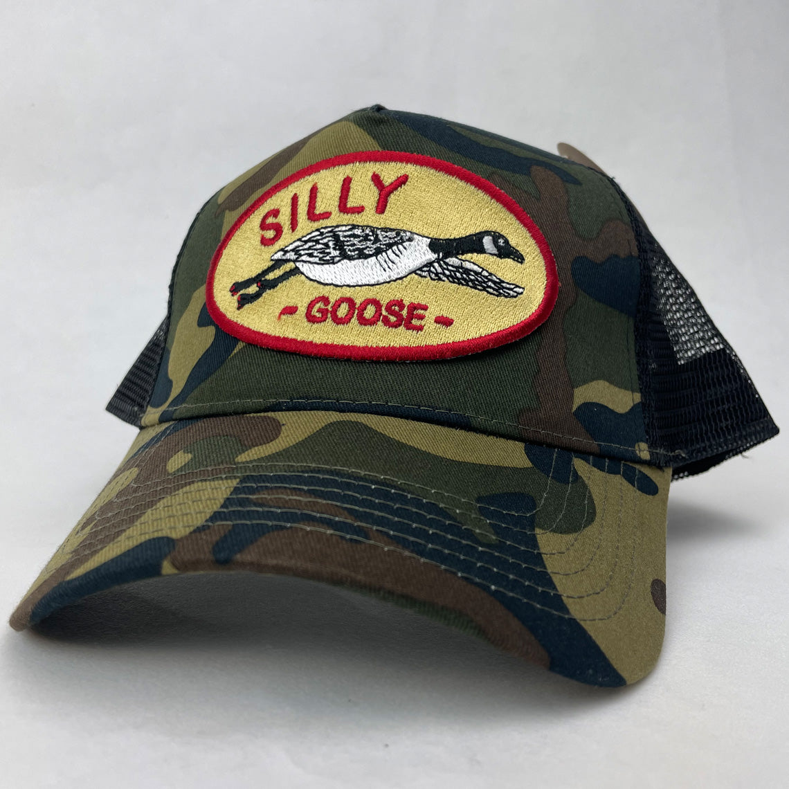 Silly Goose Trucker Hat – Embroidered Patch Cap
