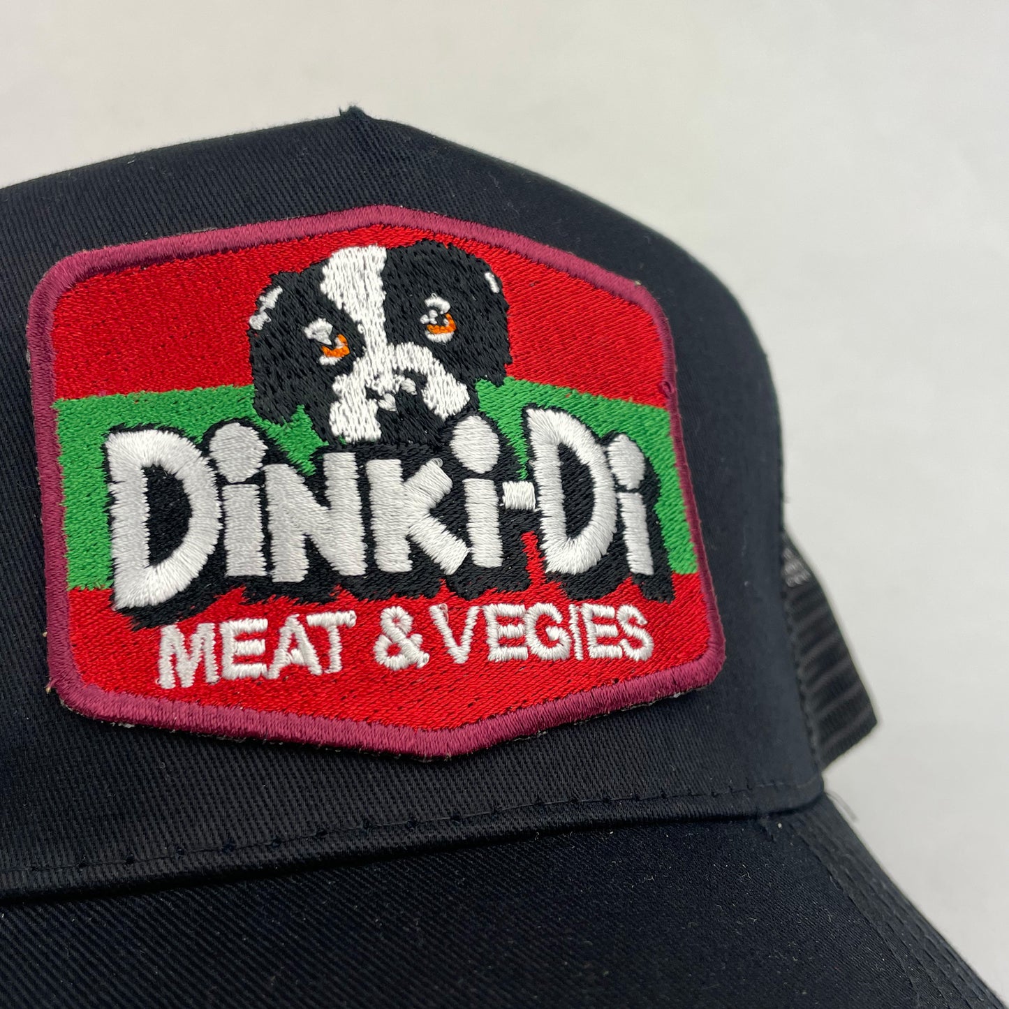 Dinki-Di Meat & Vegies Trucker Hat - Embroidered Retro Patch Cap