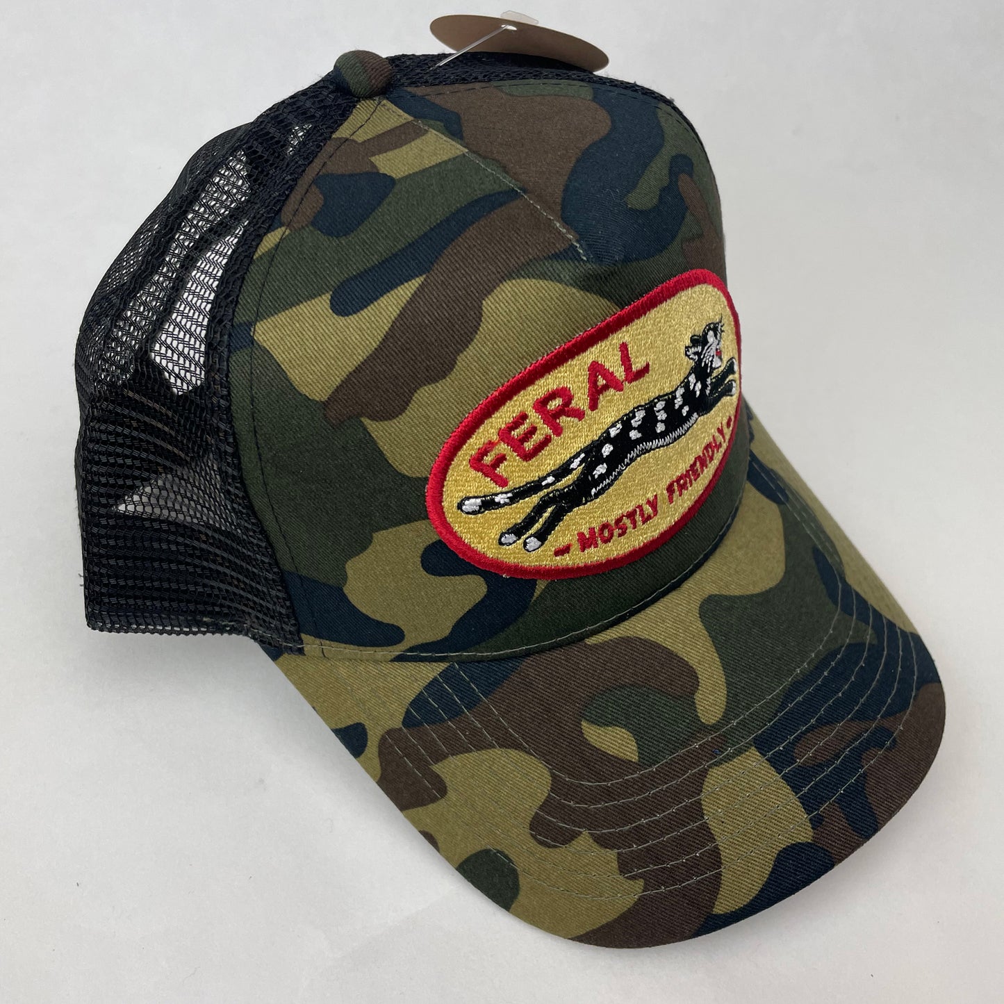 Feral Mostly Friendly Trucker Hat – Embroidered Patch Cap