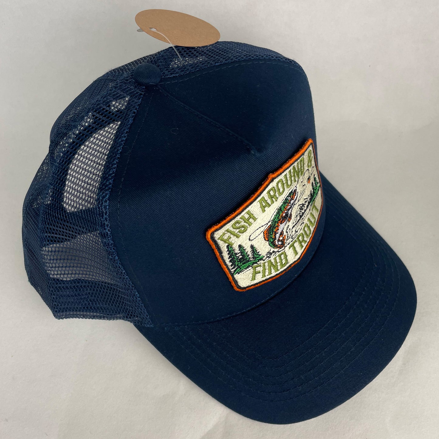 Fish Around & Find Trout Hat | Embroidered Fishing Trucker Cap