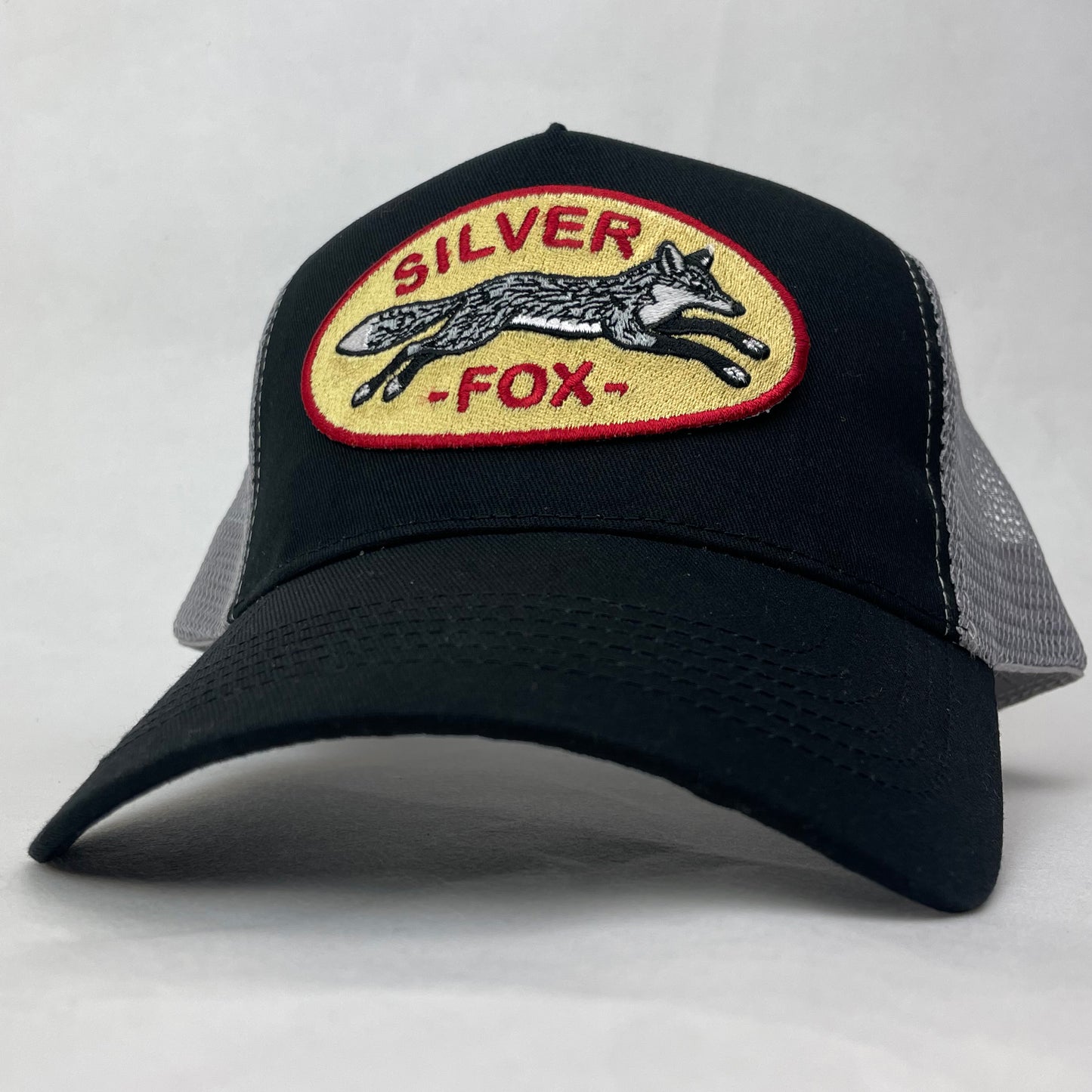Silver Fox Hat – Embroidered Patch Cap