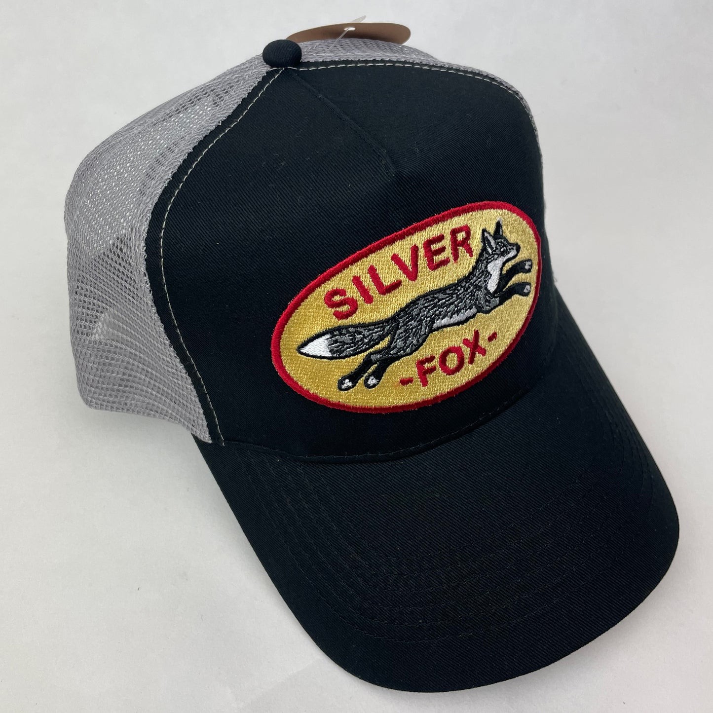 Silver Fox Hat – Embroidered Patch Cap
