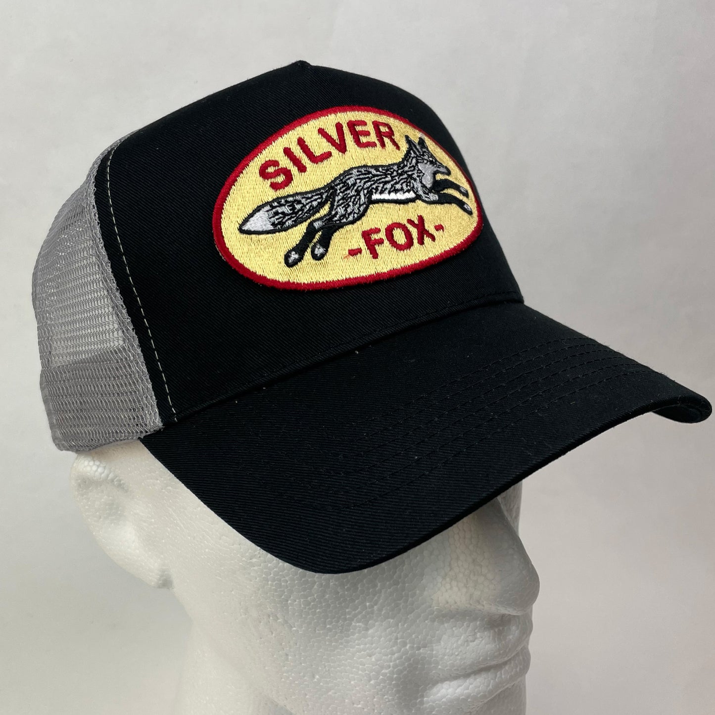 Silver Fox Hat – Embroidered Patch Cap