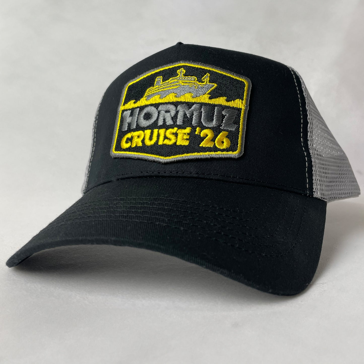 Hormuz Cruise ’26 Trucker Hat – Embroidered Patch Cap